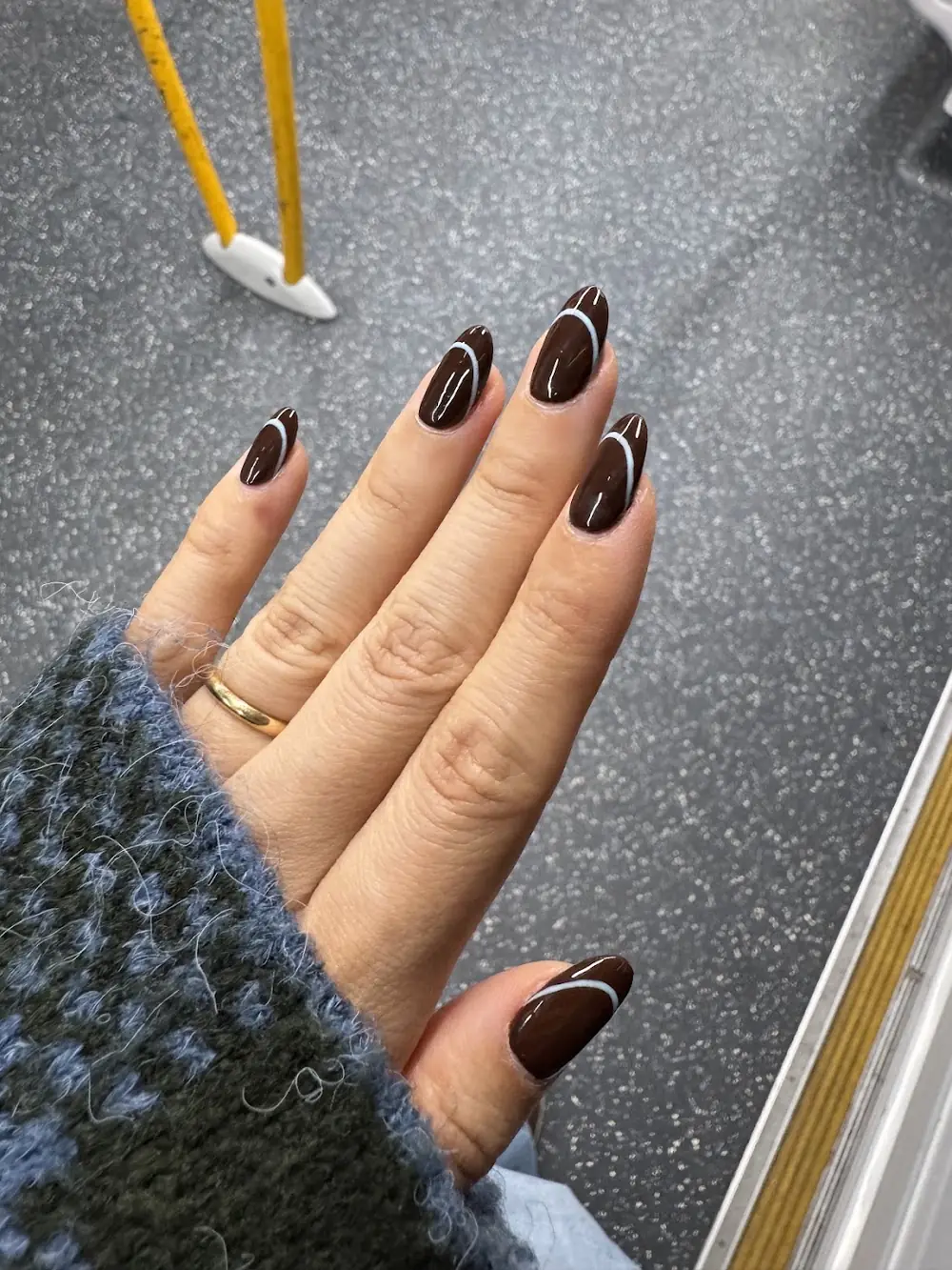 Chocolate brown French tips